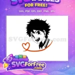 Free Smiling Izuku Free Red Heart My Hero Free SVG - Instant Download