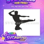 Free Dynamic Martial Arts Kick Free Powerful Dark Silhouette Anime Free SVG - Instant Download