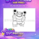 Free Blastoise Powerful Water Cannons Free Grumpy Face Pokemon ANIME Free SVG - Instant Download