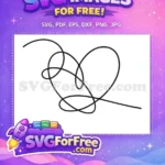 Free Simple Black Heart Free BTS Love Yourself K-Pop Free SVG - Instant Download