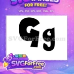 Free Bold Black G Free Stylized g Anime Alphabet Free SVG - Instant Download