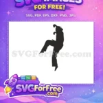 Free Kicking Pose Free Dark Anime Silhouette Fighter Free SVG - Instant Download