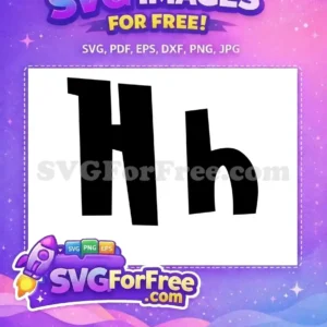 Free bold uppercase 'H' and lowercase 'h' SVG design. Ideal for free craft projects and unique typography.
