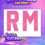 Free Bright Pink Bold Free K-Pop RM Initials Anime Free SVG - Instant Download