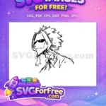 Free Black White All Might Free Determined Expression My Hero Academia Free SVG - Instant Download