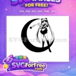 Free Sailor Moon long hair Free crescent star ANIME Free SVG - Instant Download