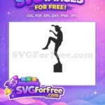 Free Dynamic Crane Kick Pose Free Black Silhouette Karate Kid Anime Free SVG - Instant Download