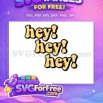 Free Groovy Hey Text Free Orange Black Outline ANIME Free SVG - Instant Download