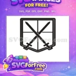 Free Black White Emblem Free Crossed Swords Attack on Titan Free SVG - Instant Download