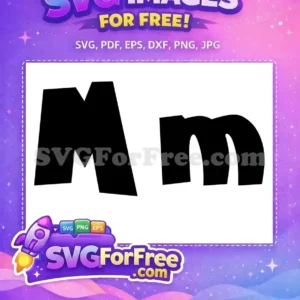 A free stylish black uppercase 'M' and lowercase 'm' with a modern, tilted design, ideal for free creative typography.