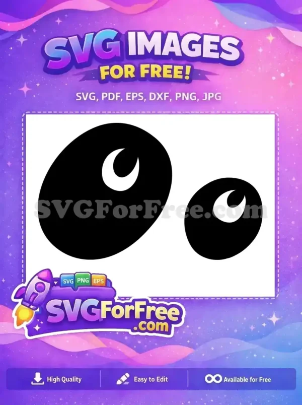 Discover this free minimalist SVG design showcasing two stylized black eyes or olives with elegant white highlights. Easily scalable.