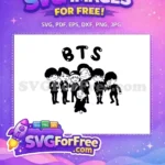 Free Cute Chibi Free Black White Outfits BTS ANIME Free SVG - Instant Download