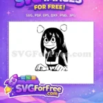 Free Surprised Froppy Free Monochrome Bubble MHA Anime Free SVG - Instant Download