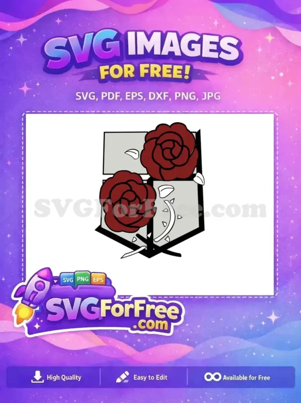 This free design showcases the iconic Military Police Brigade emblem with two vibrant red roses, perfect for free creative projects.