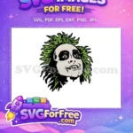 Free Green Hair Manic Expression Free Pale Face Black Eyes Beetlejuice Anime Free SVG - Instant Download