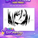 Free Mikasa Ackerman Free Serious Anime Eyes Attack on Titan Free SVG - Instant Download
