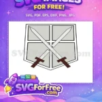 Free Anime Crossed Swords Free Brown Hilt Survey Corps Free SVG - Instant Download
