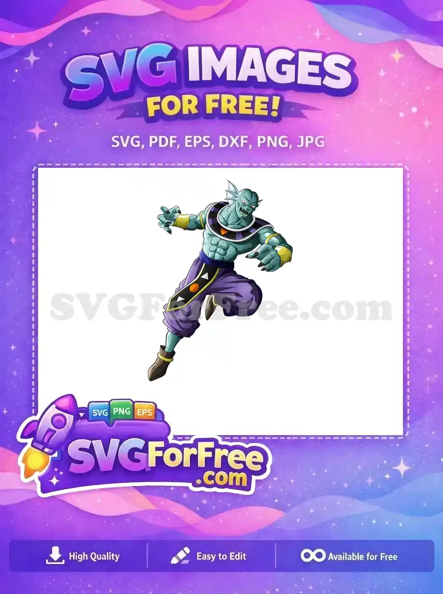 A striking free design of a fierce, teal-skinned deity-like character, ready for action. High-quality free SVG vector art for your projects!