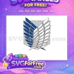 Free Blue White Free Freedom Wings Attack on Titan Anime Free SVG - Instant Download