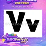 Free Black Uppercase V Free Lowercase v Anime Free SVG - Instant Download