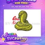 Free Yellow Coiled Cobra Free Red Text Logo Cobra Kai Free SVG - Instant Download