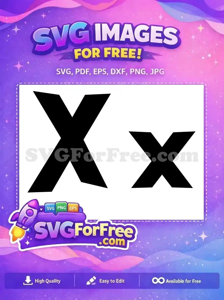 A striking, free uppercase 'X' letter design, presented boldly for versatile use in digital and print projects. Grab this free vector now!
