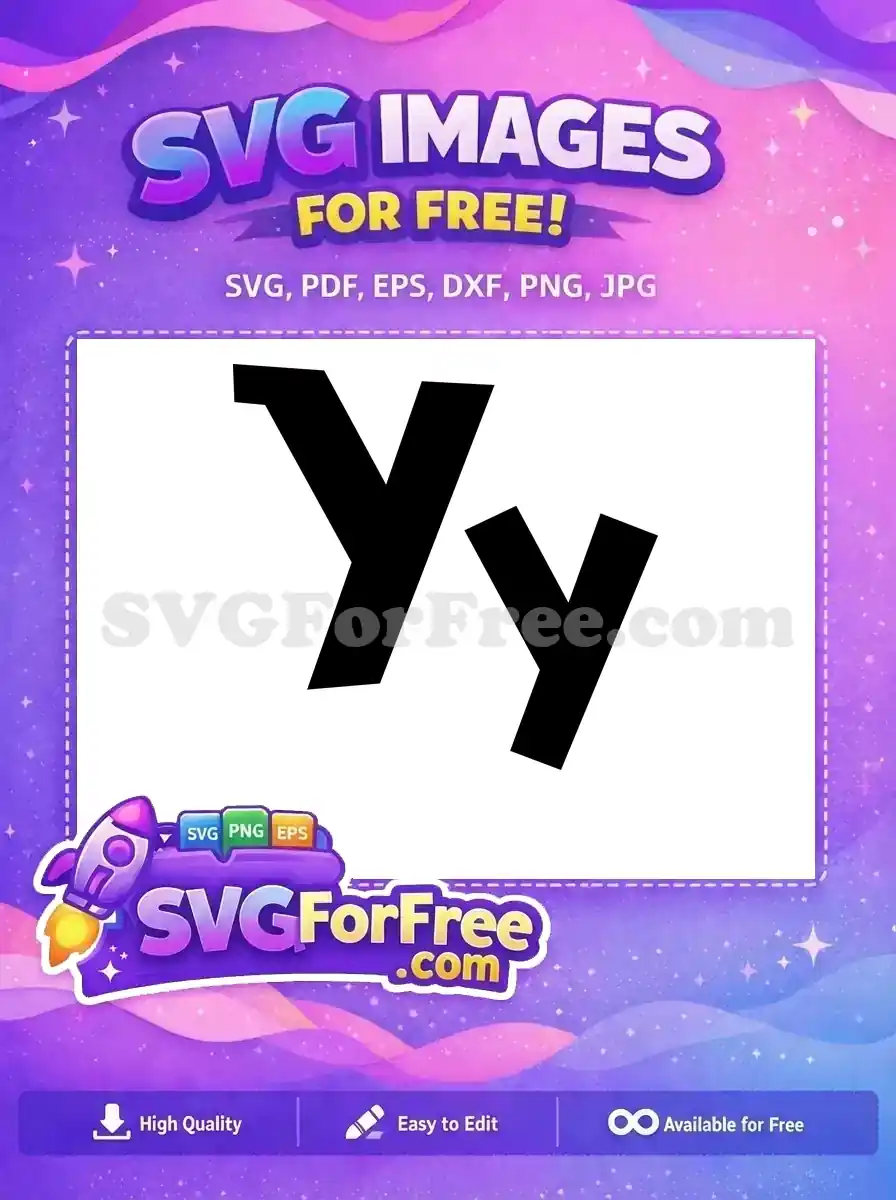 A bold, free uppercase 'Y' letter SVG design, featuring sharp, modern angles, perfect for diverse creative projects.