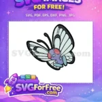 Free Purple Butterfree Free Blue Wings Pokemon Anime Free SVG - Instant Download