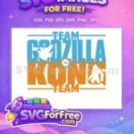 Free Blue Godzilla Silhouette Free Orange Kong Battle ANIME Free SVG - Instant Download