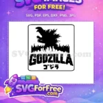 Free Roaring Black Free Fire Silhouette Godzilla Anime Free SVG - Instant Download