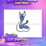 Free Blue Dratini Free Smiling Horned Dragon Pokemon Anime Free SVG - Instant Download
