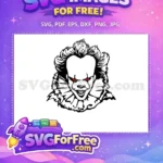 Free Red-Eyed Free Scary Clown IT Pennywise ANIME Free SVG - Instant Download