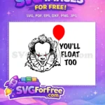 Free Pennywise Smiling Free Red Balloon IT Movie Free SVG - Instant Download