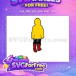 Free Yellow Raincoat Free Red Boots Pennywise IT ANIME Free SVG - Instant Download