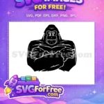 Free Powerful Gorilla Free Muscular Cross-Armed Anime Gorilla Free SVG - Instant Download