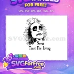 Free Wild Hair Scary Face Free Black White Grin Beetlejuice Free SVG - Instant Download