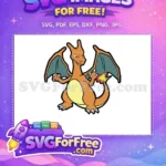 Free Fierce Orange Dragon Free Teal Wings Fiery Tail Pokemon Free SVG - Instant Download