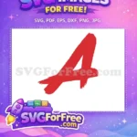 Free Red Number Four Free Brush Stroke Anime Dynamic Graphic Free SVG - Instant Download