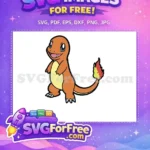 Free Happy Orange Charmander Free Fiery Tail Pokemon ANIME Free SVG - Instant Download