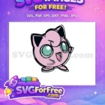 Free Happy Pink Jigglypuff Free Cute Teal Eyes Pokemon ANIME Free SVG - Instant Download
