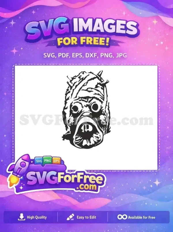 Free Tusken Raider Mask Free Black and White Star Wars Free SVG