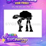 Free Black Silhouette Free Walker Vehicle Star Wars Free SVG - Instant Download