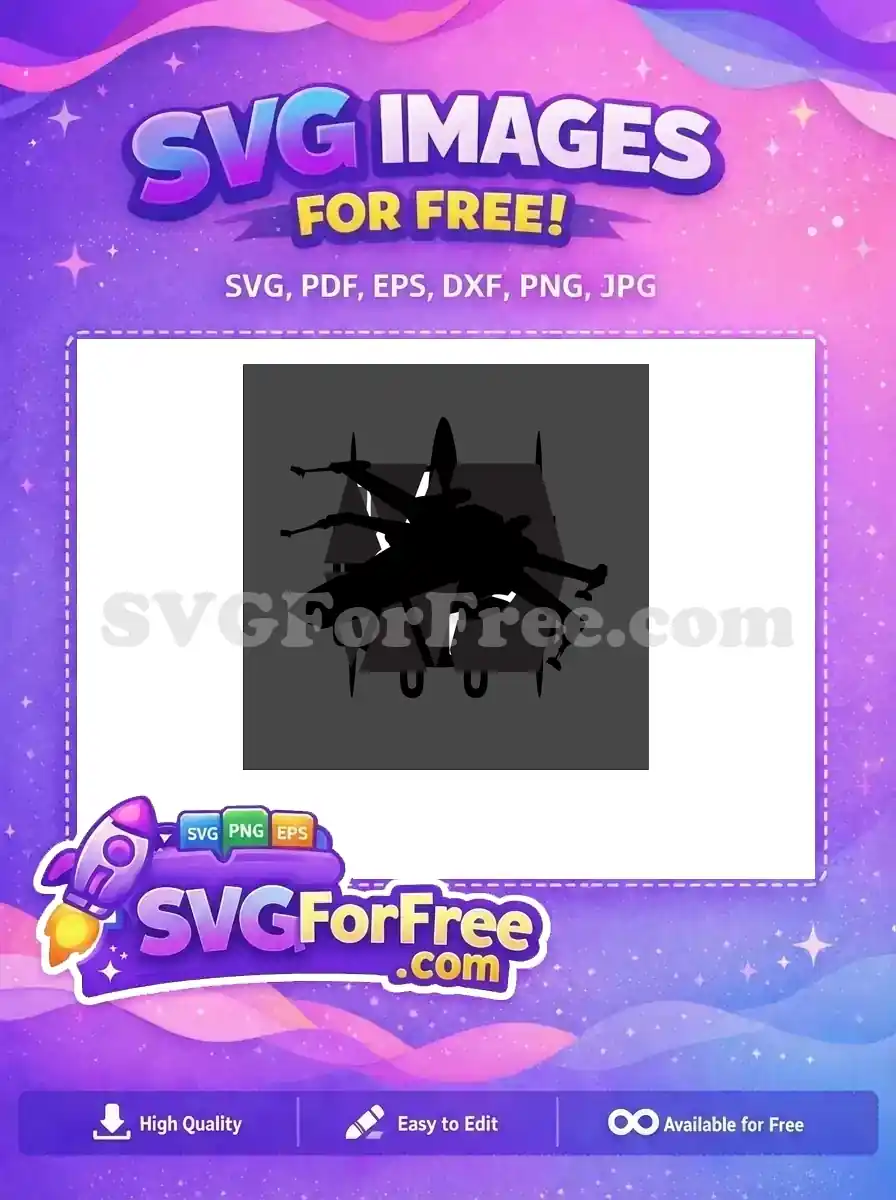 Free X-Wing Fighter Free Silhouette Star Wars Free SVG 5