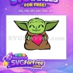 Free Smiling Yoda Free Pink Heart Star Wars Free SVG - Instant Download