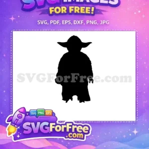 Free Black Silhouette Yoda Free Jedi Master Star Wars Free SVG 2