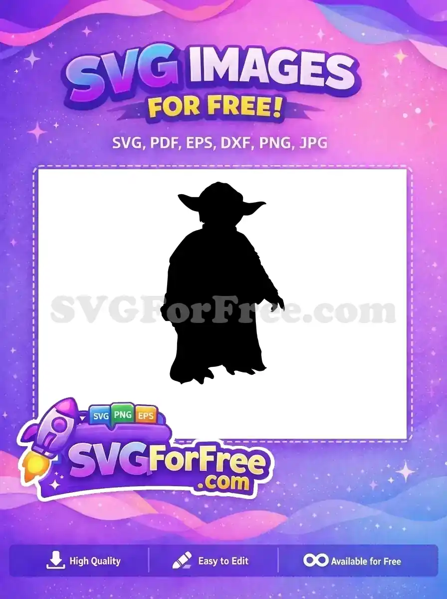 Free Yoda Silhouette Free Jedi Master Star Wars Free SVG 4