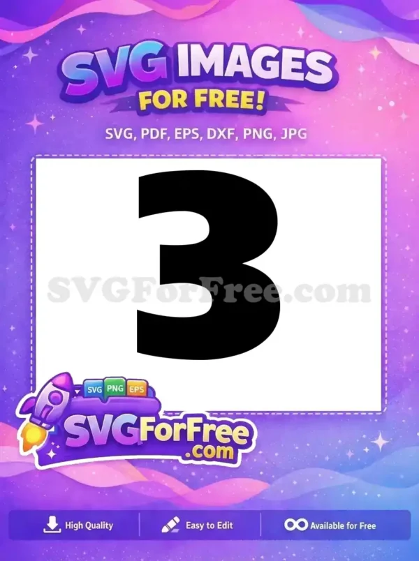 Free Number Three Free Black Silhouette Star Wars Free SVG 1