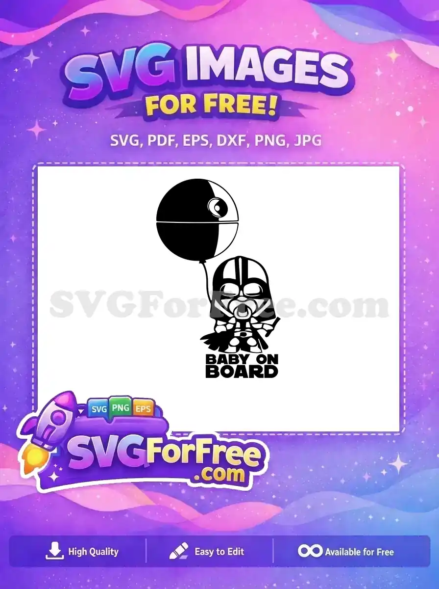 Free Darth Vader Balloon Free Baby On Board Star Wars Free SVG 2