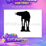 Free Black AT-AT Free Walker Silhouette Star Wars Free SVG - Instant Download