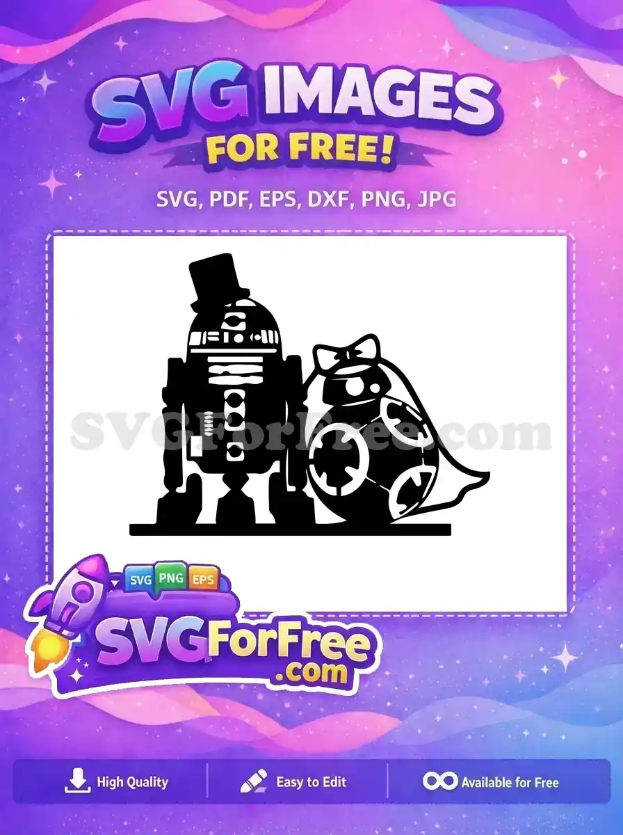 Free R2-D2 Tophat Free BB-8 Bride Star Wars Free SVG